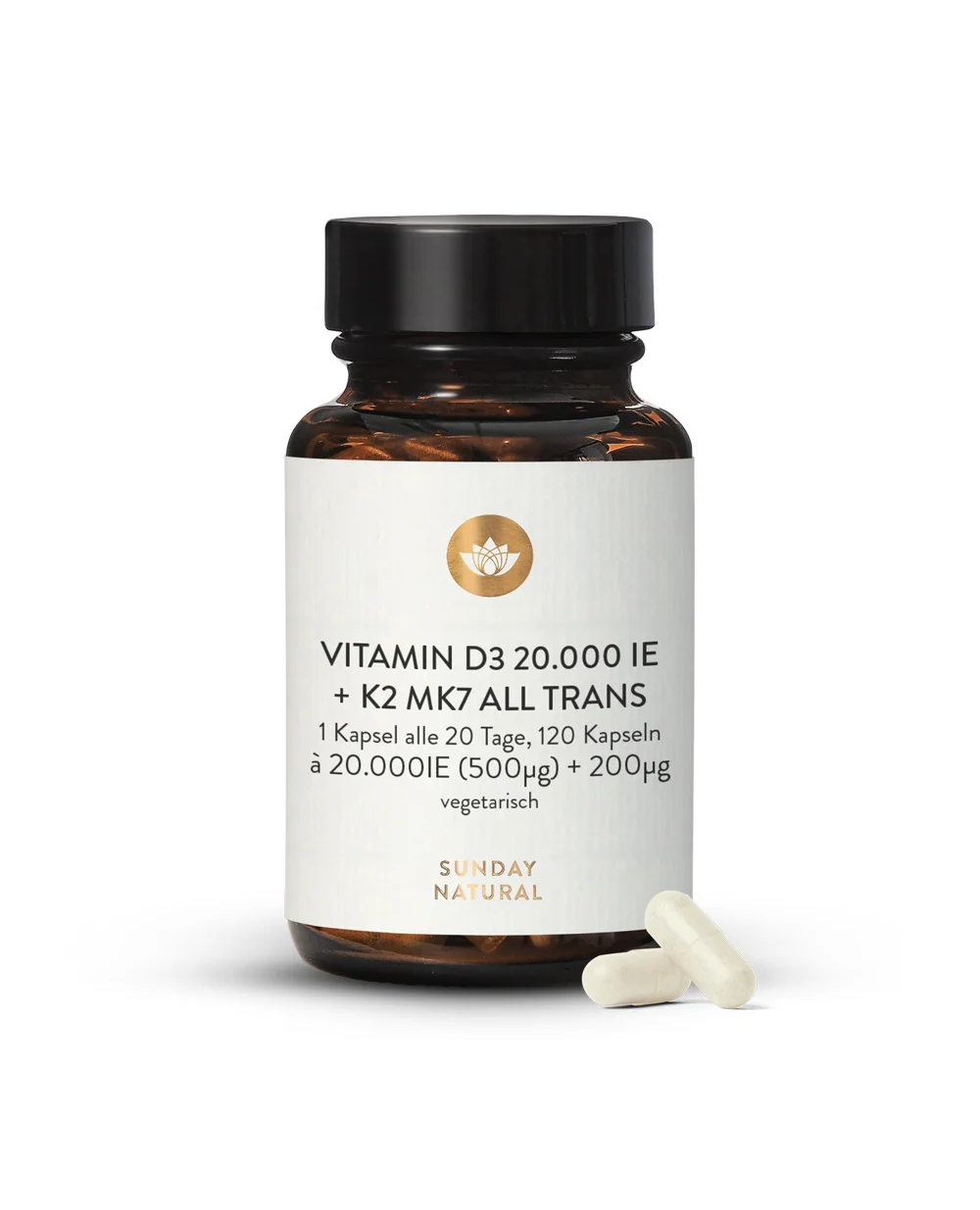 Supplements Sunday Natural Vitamin D3 K2 MK7 20 000 IU 200 g 