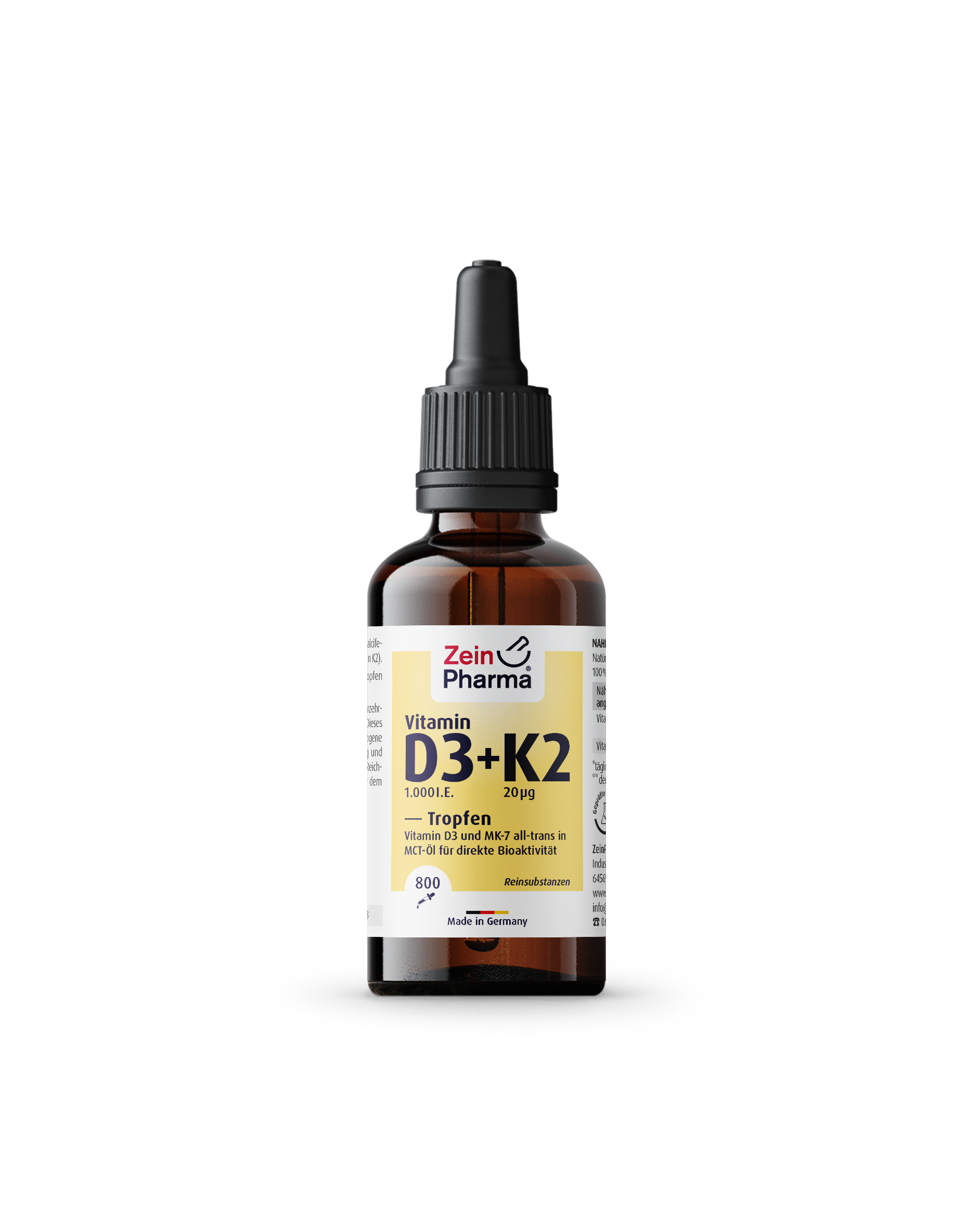 Supplements Zein Pharma Vitamin D3 (1000 I.U.) + K2 (20 µg) Drops